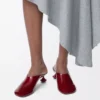 Toy mule in soft patent lambskin Dark Red Toy mule in soft patent lambskin Dark Red