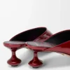 Toy mule in soft patent lambskin Dark Red Toy mule in soft patent lambskin Dark Red