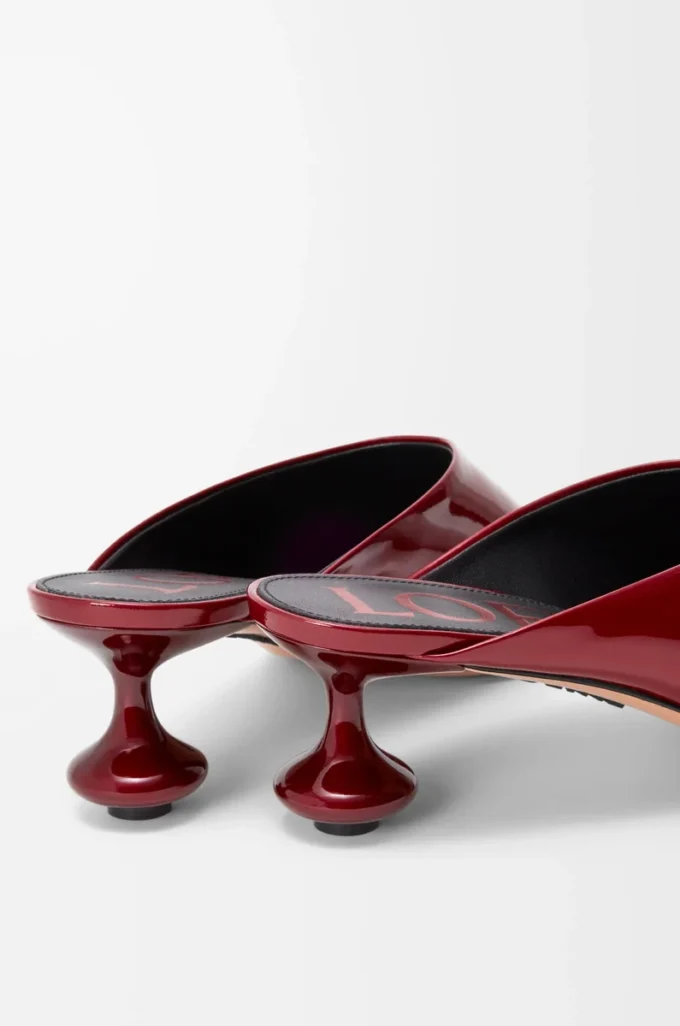 Toy mule in soft patent lambskin Dark Red Toy mule in soft patent lambskin Dark Red