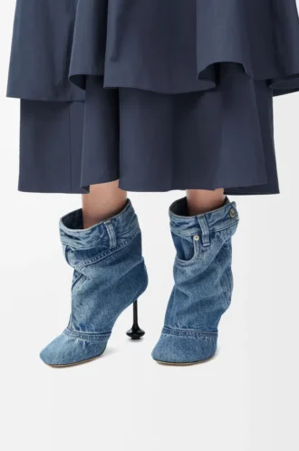 Toy Panta ankle bootie in washed denim Washed Denim