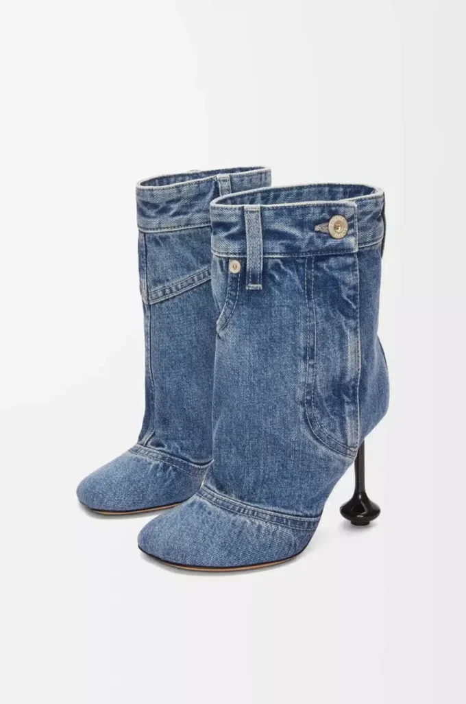Toy Panta ankle bootie in washed denim Washed Denim