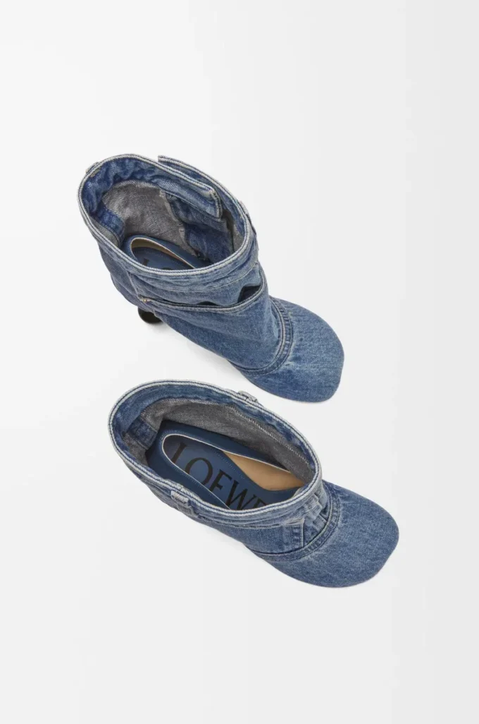 Toy Panta ankle bootie in washed denim Washed Denim
