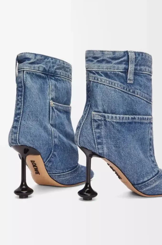 Toy Panta ankle bootie in washed denim Washed Denim