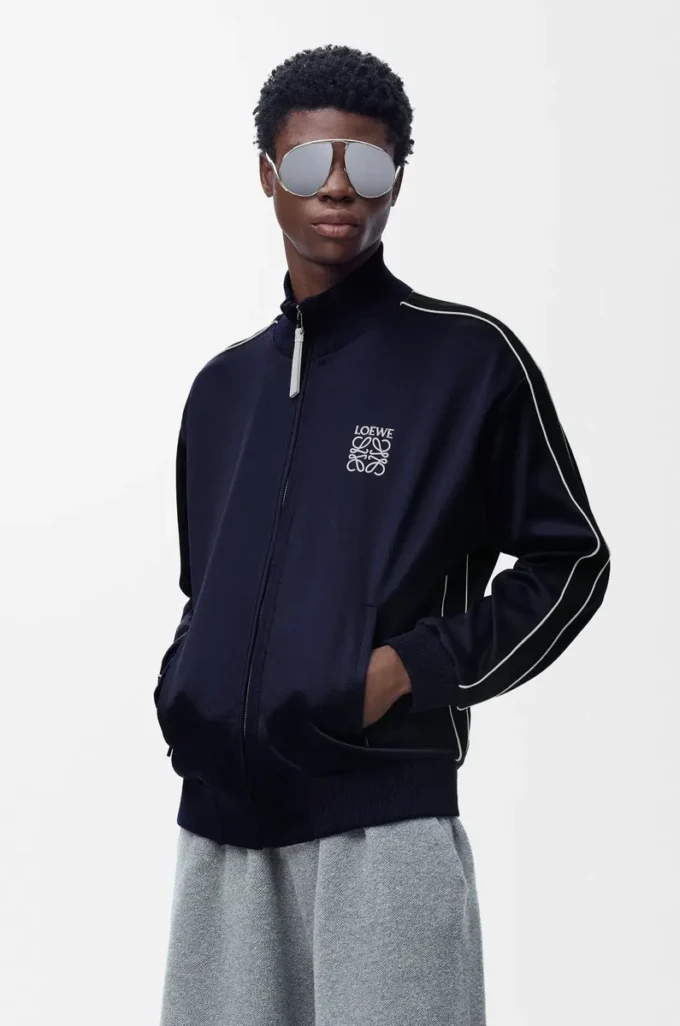 Tracksuit jacket in technical jersey Dark Navy Tracksuit jacket in technical jersey Dark Navy