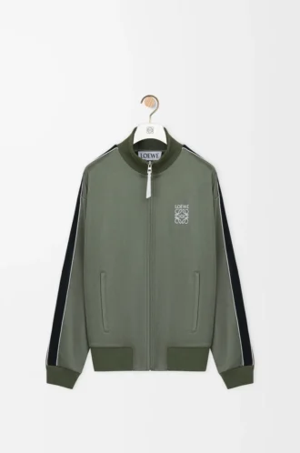 Tracksuit jacket in technical jersey Khaki Green