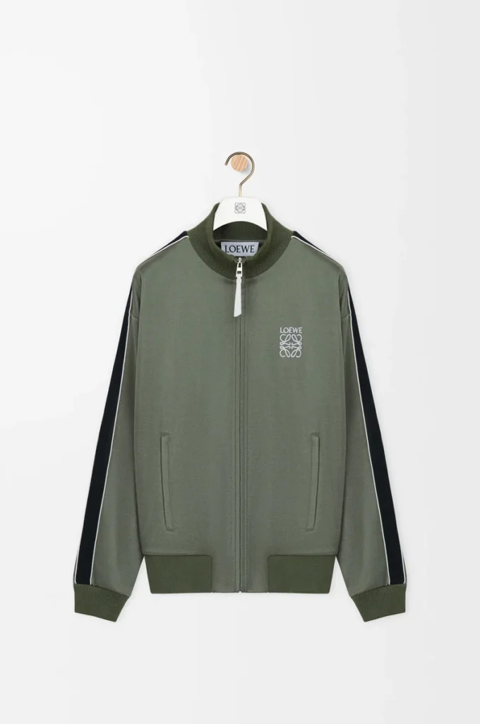 Tracksuit jacket in technical jersey Khaki Green Tracksuit jacket in technical jersey Khaki Green