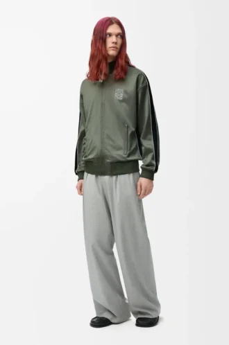 Tracksuit jacket in technical jersey Khaki Green