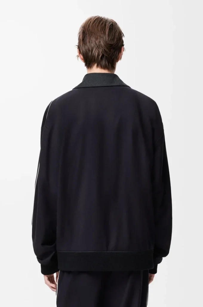 Tracksuit jacket in wool Navy/Grey