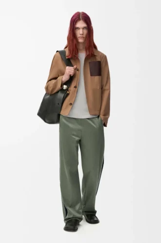 Tracksuit trousers in technical jersey Khaki Green