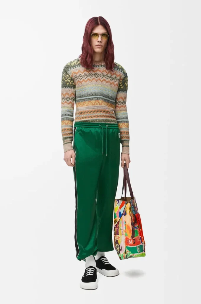 Tracksuit trousers in technical jersey Pop Green