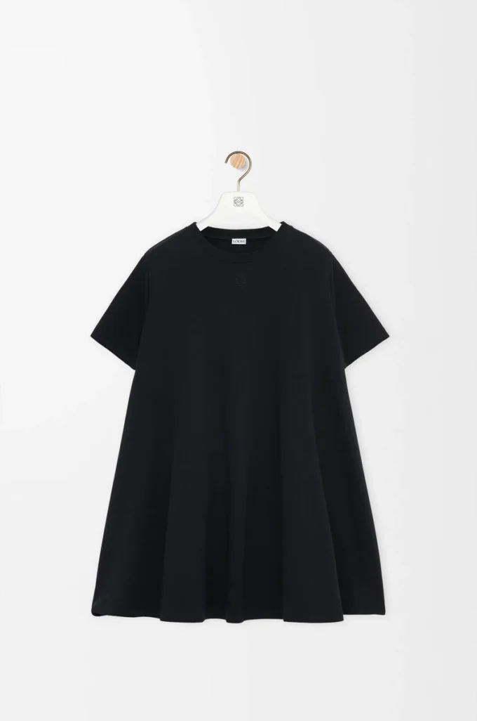 Trapeze dress in cotton blend Black Trapeze dress in cotton blend Black