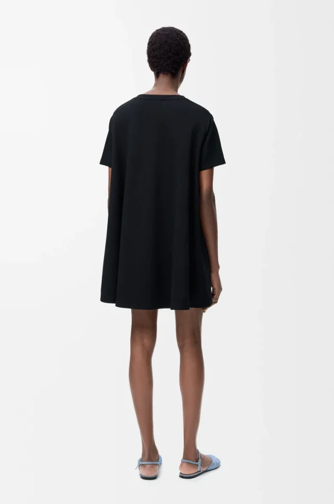 Trapeze dress in cotton blend Black Trapeze dress in cotton blend Black