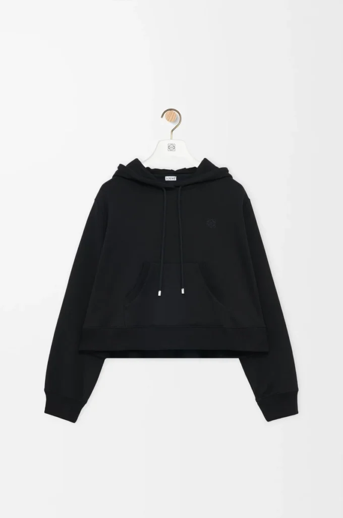 Trapeze hoodie in cotton blend Black