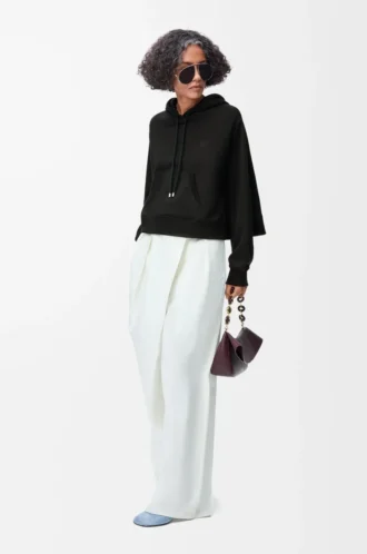 Trapeze hoodie in cotton blend Black