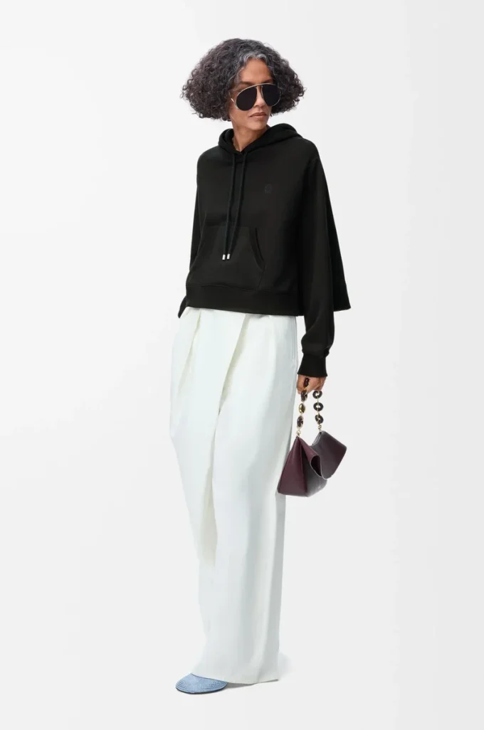 Trapeze hoodie in cotton blend Black