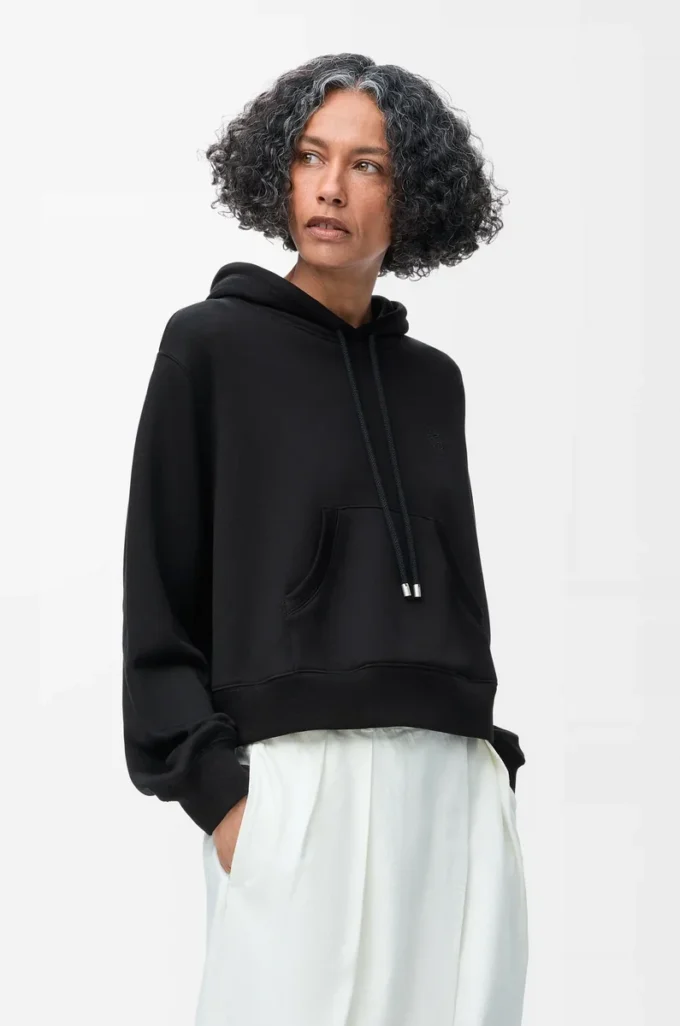 Trapeze hoodie in cotton blend Black
