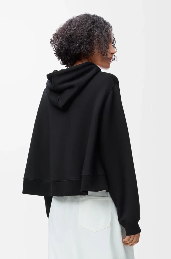 Trapeze hoodie in cotton blend Black