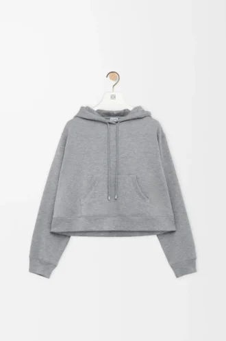 Trapeze hoodie in cotton blend Grey Melange