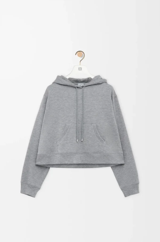 Trapeze hoodie in cotton blend Grey Melange