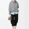 Trapeze hoodie in cotton blend Grey Melange