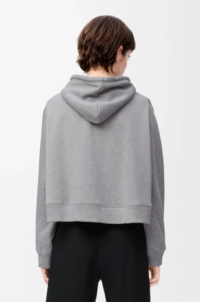Trapeze hoodie in cotton blend Grey Melange