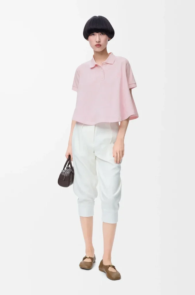 Trapeze polo in cotton Light Pink Trapeze polo in cotton Light Pink