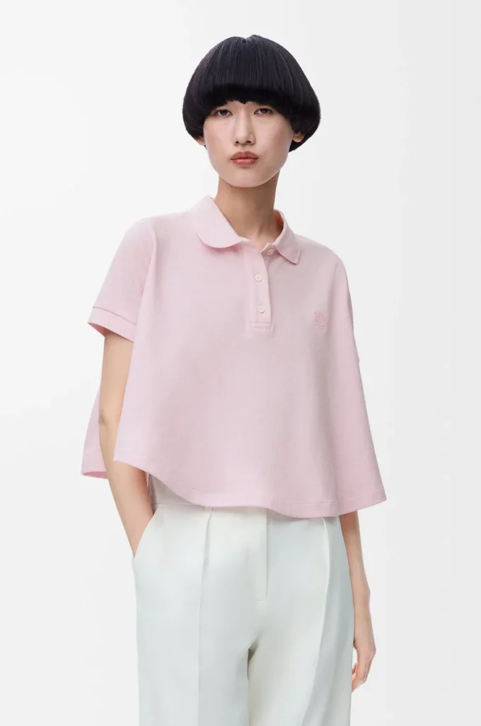 Trapeze polo in cotton Light Pink Trapeze polo in cotton Light Pink