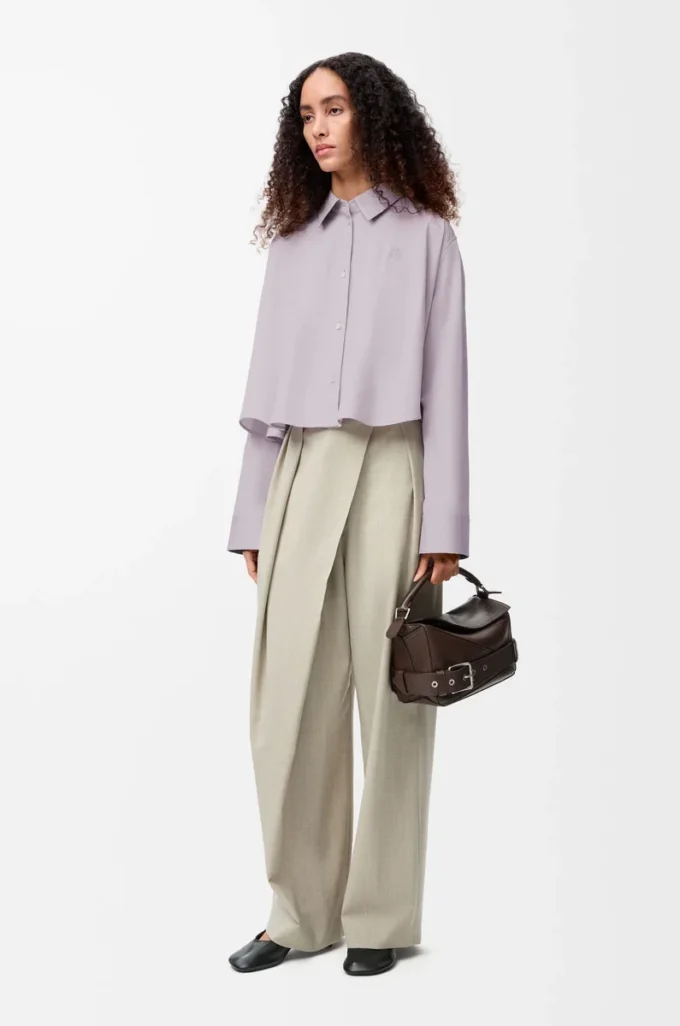 Trapeze shirt in cotton Lilac Trapeze shirt in cotton Lilac