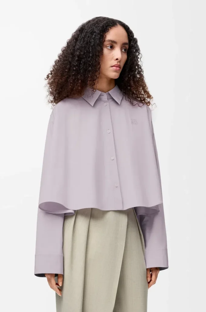 Trapeze shirt in cotton Lilac Trapeze shirt in cotton Lilac