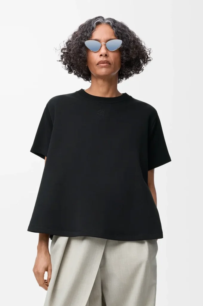 Trapeze top in cotton blend Black Trapeze top in cotton blend Black