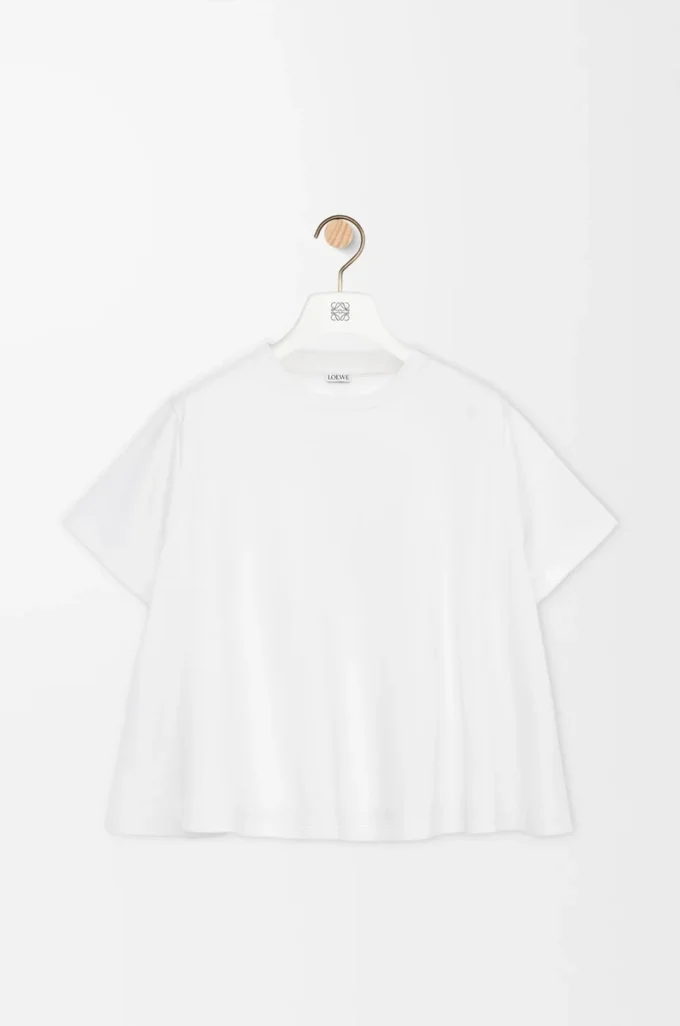 Trapeze top in cotton blend White Trapeze top in cotton blend White