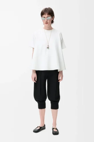 Trapeze top in cotton blend White