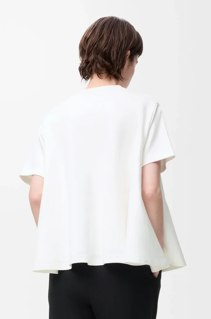 Trapeze top in cotton blend White Trapeze top in cotton blend White