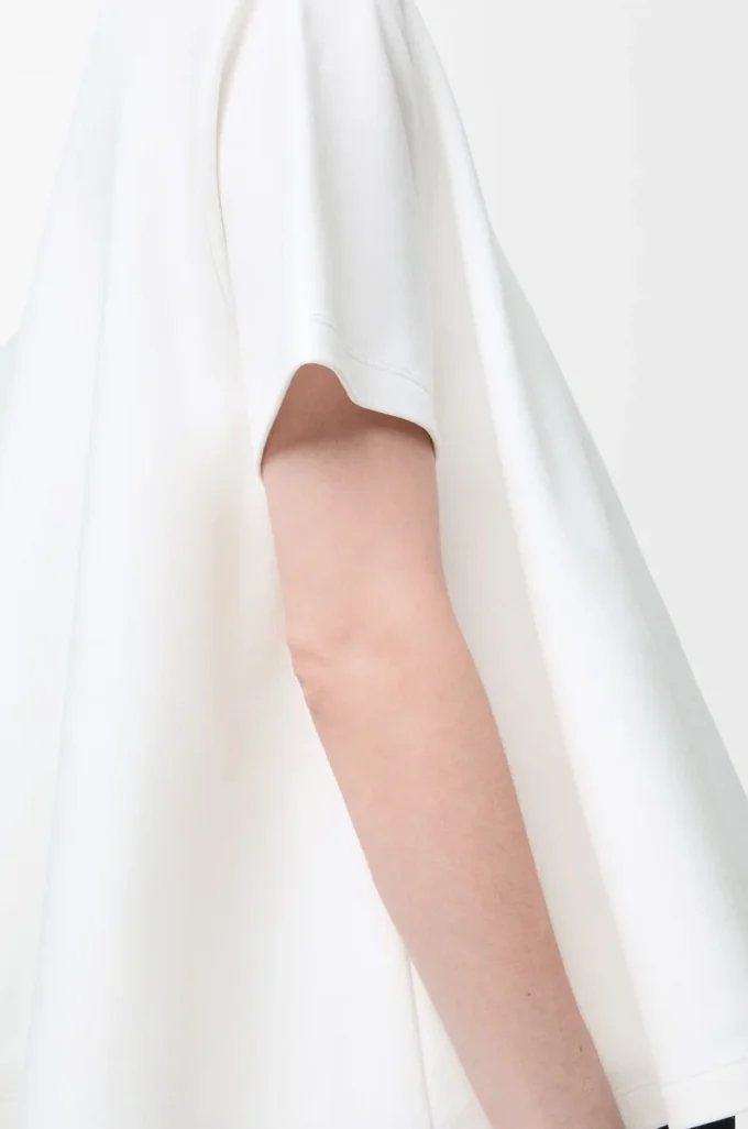 Trapeze top in cotton blend White Trapeze top in cotton blend White