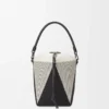 Treasure Bako bucket in canvas jacquard and calfskin Natural/Black Treasure Bako bucket in canvas jacquard and calfskin Natural/Black