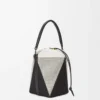 Treasure Bako bucket in canvas jacquard and calfskin Natural/Black Treasure Bako bucket in canvas jacquard and calfskin Natural/Black