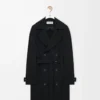 Trench coat in stretch viscose Black Trench coat in stretch viscose Black