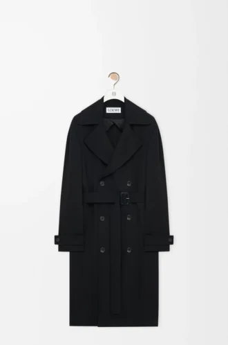 Trench coat in stretch viscose Black