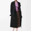 Trench coat in stretch viscose Black Trench coat in stretch viscose Black