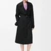 Trench coat in stretch viscose Black Trench coat in stretch viscose Black