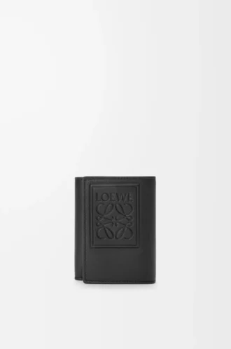 Trifold wallet in satin calfskin Black