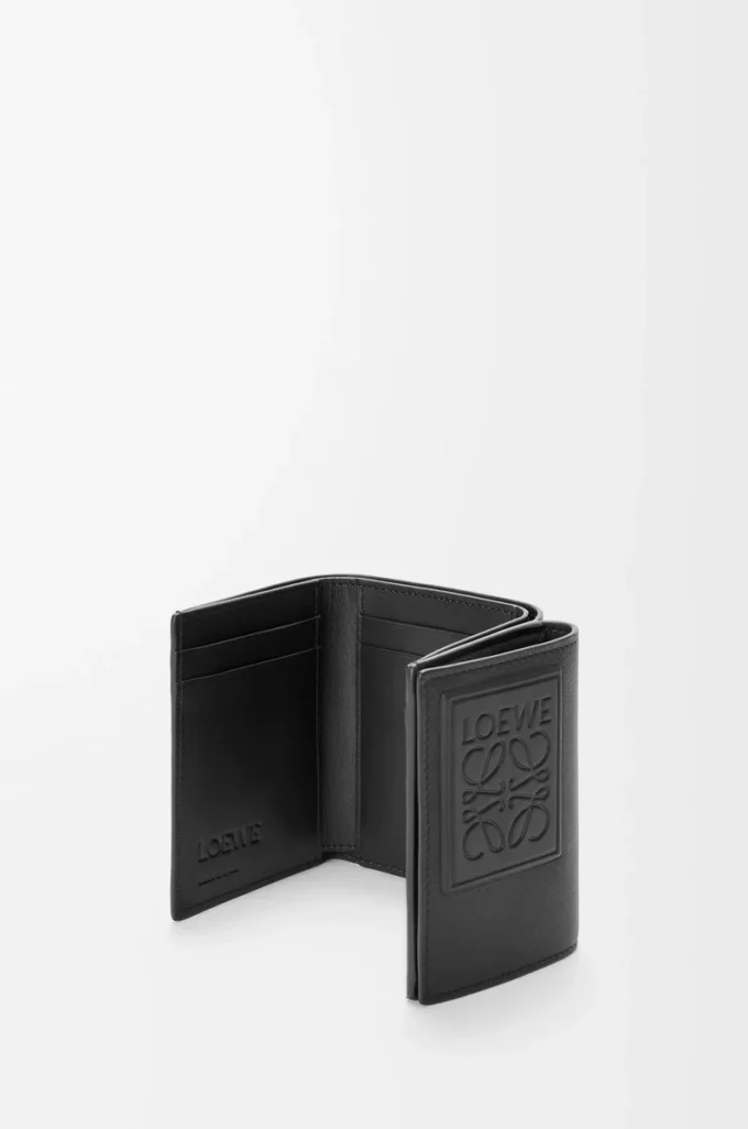 Trifold wallet in satin calfskin Black Trifold wallet in satin calfskin Black