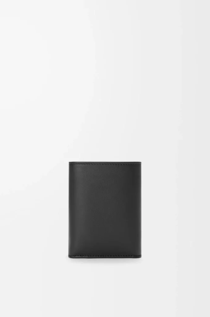 Trifold wallet in satin calfskin Black Trifold wallet in satin calfskin Black