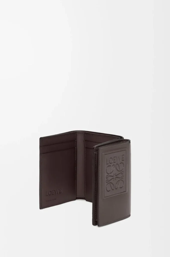 Trifold wallet in satin calfskin Dark Brown Trifold wallet in satin calfskin Dark Brown