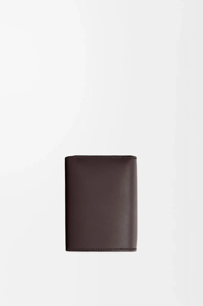 Trifold wallet in satin calfskin Dark Brown Trifold wallet in satin calfskin Dark Brown