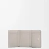 Trifold wallet in satin calfskin Shell Grey Trifold wallet in satin calfskin Shell Grey