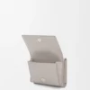 Trifold wallet in satin calfskin Shell Grey Trifold wallet in satin calfskin Shell Grey