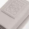 Trifold wallet in satin calfskin Shell Grey Trifold wallet in satin calfskin Shell Grey