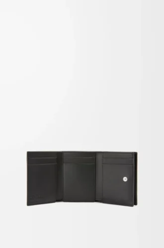 Trifold wallet in soft grained calfskin Black