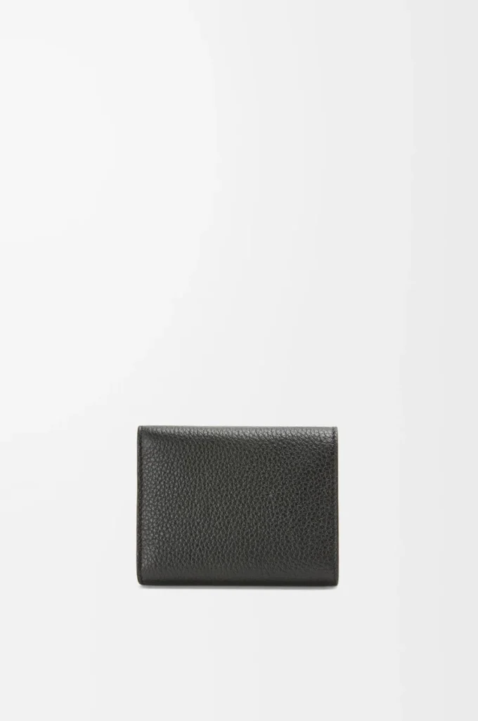 Trifold wallet in soft grained calfskin Black Trifold wallet in soft grained calfskin Black